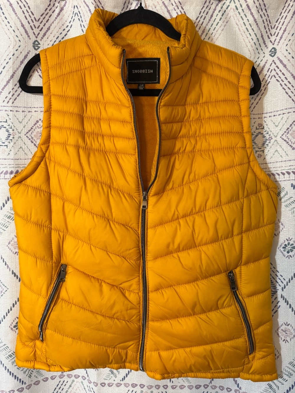 Snobbish Women's Mustard/Gold Quilted Puffer Vest